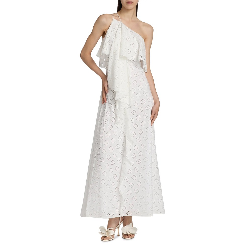 STAUD Maxi Dress Ida White Eyelet Size S Cotton NEW Retails $550
